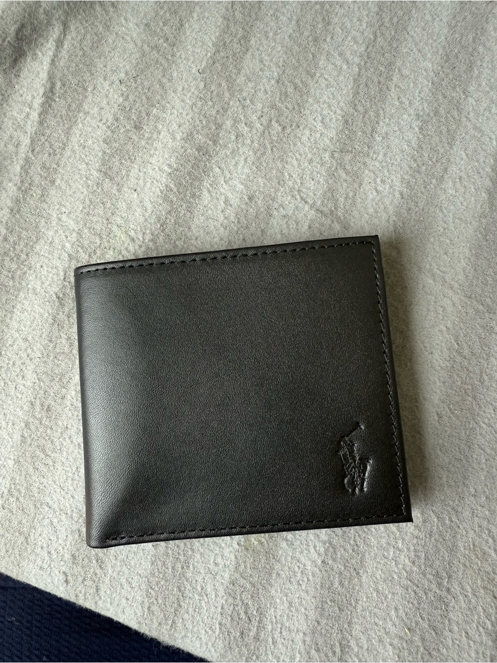 Ralph Lauren Black Leather Wallet with Embossed Pony